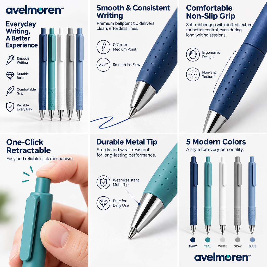 Avelmoren™ Everyday Retractable Gel Pen Set