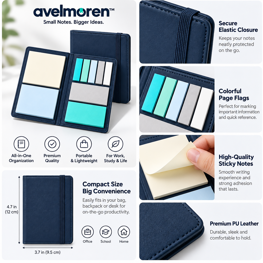 Avelmoren™ Sticky Notes & Page Flags Folio