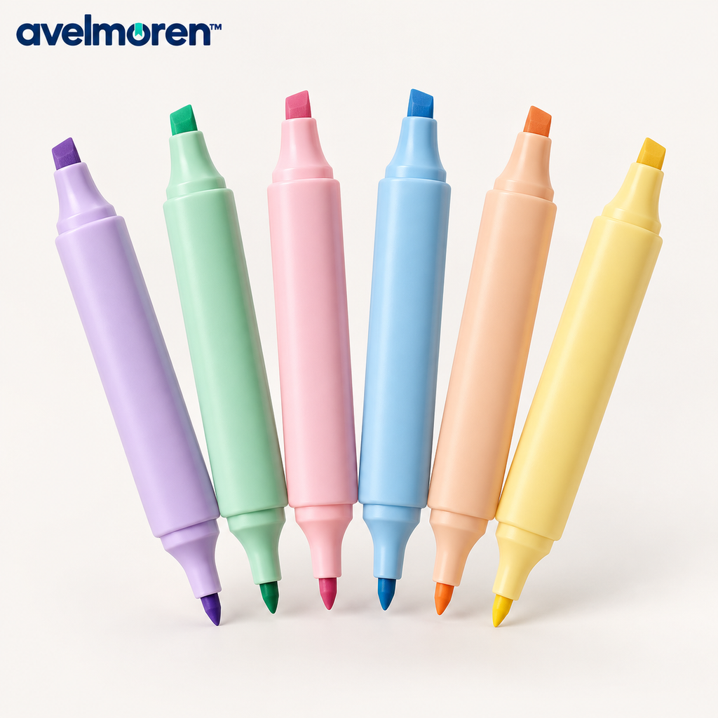 Avelmoren™ Dual-Tip Pastel Highlighter Set
